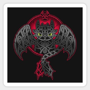 Viking Fury // Toothless Dragon, Knotwork, Norse Sticker